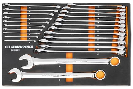 GearWrench 24 Piece 12 Point Long Pattern Combination Metric Wrench Set in Foam Storage Tray - GWMSCWL12MM