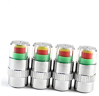 PACKOVE 4 Stück Ventilschaftkappen für Reifen Reifensensor Staubschutzkappe Reifenventilkappen Druckanzeige Druckwarnkappen Pkw-Reifendrucküberwachung Wagen Indikator Monitor Gasdüsenkappe