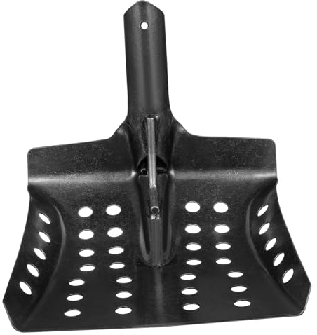 Toddmomy Pala para Fugas Drenaje Thick Alcantarillado Pala Tamizadora Arena Lodo Primicia Búsqueda del Herramienta Cuchara para Tamizar Pala Arena Metal Cavar Planchar