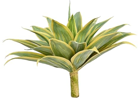 Planta de Agave Artificial, Tallos de Plantas Suculentas de Agave Sintético, Plantas Artificiales de Vegetación Realista para Interiores, Oficinas, Decoración del Hogar, Baño, Estante(Oro Verde)