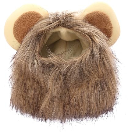 CIYODO Lustige Löwen-Wig Für Katzen Und Kleine Hunde Cosplay-haube Mit Ohren Für Dress-up-anlässe Im Herbst Und Winter Bequem Und Süß Für Jeden Spaziergang Oder Party