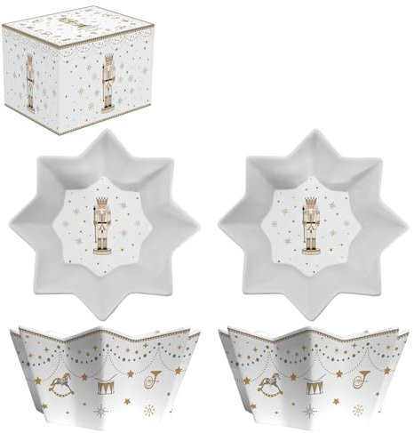 Easy Life Caja de 2 cuencos de estrella D14 cm, de porcelana Royal NUTCRACKER