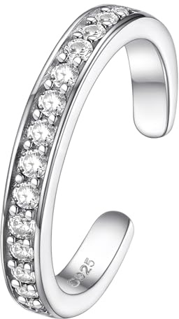 FOCALOOK 925 Silber Zehenring Damen Mädchen Ring Silber Offener Zehenring Fußschmuck