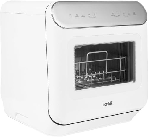 White Mini Worktop Dishwasher - 3 Place Settings - Portable Tabletop Dish Washer