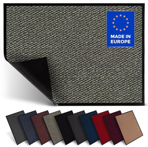 Jan Max Schmutzfangmatte - 5 Größen - Fußmatte für Innen und Außen - Sauberlaufmatte in beige schwarz 60 x 80 cm