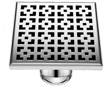 XUNFAKEJI 304 Edelstahl Bodenablauf, Aussen Hofablauf Dusche Duschrinne, Quadratische Duschwannen Anti-Geruchs-Waste Gate Große Kaliber für Badezimmer Küche Garage Keller (20x20cm -A)