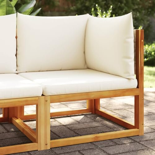 Somanki Garten-Ecksofa mit Kissen Massivholz Akazie, Lounge Sofa Outdoor, Garten Loungemöbel, Gartensofa, Gartenlounge - 4008176