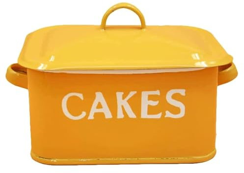 Bread Bin Bread Box Metal Bread Bin Retro Nostalgic Bread Box With Lid And Hands Bread Holder Farmhouse Decor Bread Storage(Yellow)