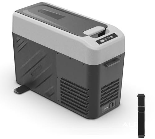 Alpicool KCF15 15L Kompressor Kühlbox Tragbar für Auto, LKW, Kompakter Camping Kühlschrank 12/24V DC Kühlbox für Reisen, Lebensmittel & Getränke, Leichtes Design
