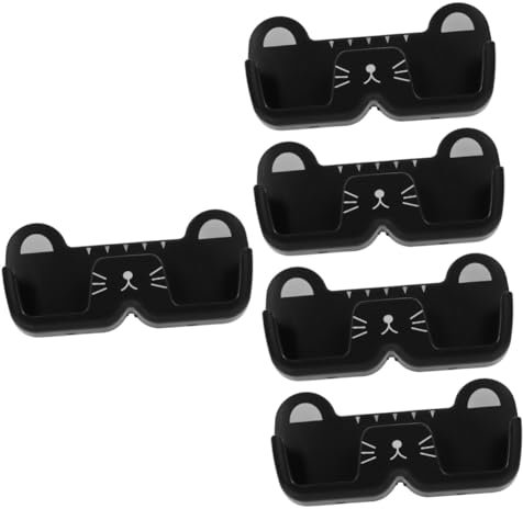 IMIKEYA 5pezzi Organizer Da Parete Per Occhiali Espositore Stile Gatto Portaocchiali Salvaspazio Per Casa Bagno e Camera Da Letto Realizzato Leggero e Resistente