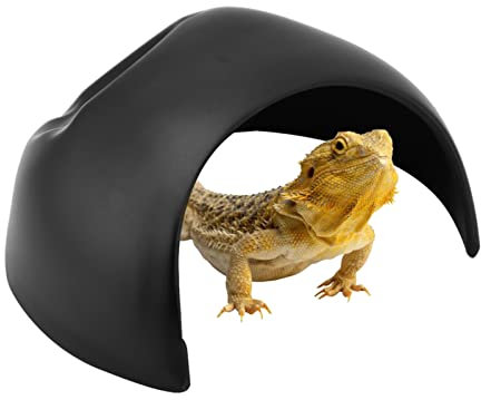 KIMISS Reptilien- und Wasserlebensraum-Set – Eidechse, Schildkröte, Spinne, Schlange, Fischhäute, Sonnenplattformen, Setup für Terrarien- und Aquarium-Enthusiasten (Black)