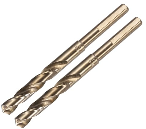 QUARKZMAN 2 Stück Spiralbohrer 12 mm Schwarz Nitrid & Gold Titanbeschichtet | HSS-6542, Metallbohrer Länge 150mm, 10 mm Reduzierte Schaft, Für Edelstahllegierung Metall Kunststoff Holz