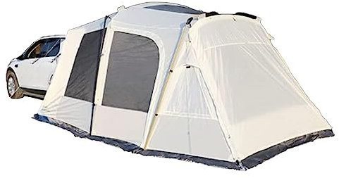 Car SUV Tailgate Tent Canopy Attachment for Camping Waterproof Hatchback Awning Tent for SUVs (White)