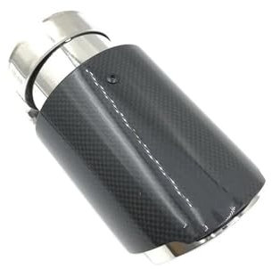 DZSQTUND Auto Auspuffblende 1 Stück Glänzend Carbon Auto Auspuffanlage Schalldämpfer Spitze Endrohre Universal Gerade Silber Edelstahl Für Autos Auspuff Schalldämpfer(IN 54-Out 101)