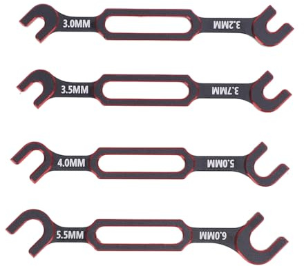 CHICIRIS RC Wrench, 4PCS RC Wrench 3.0mm 3.2mm 3.5mm 3.7mm 4.0mm 5.0mm 5.5mm 6.0mm Turnbuckle Nut Ball Joint Remover Repair Tool for Car Boat Drone (Red