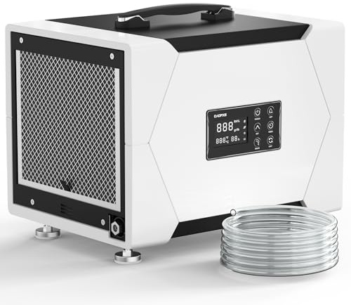 CADPXS Crawl Space Dehumidifier with Pump and Drain Hose, 80 Pint Crawlspace Dehumidifier for Commercial, Basement, Water Damage Use, Memory Start, cETL, Up to 1000 Sq Ft, 5 Years Limited Warranty