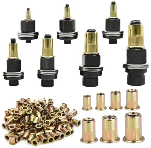 CLIUNT 7 Stück Nietmutternzange Set, Nietmuttern Nieten Set, für M3 M4 M5 M6 M8 M10 M12, Nietenzange Nietmuttern Set Werkzeug Manuelle Nietmaschine mit Muttern, für Nietmutter Werkzeug