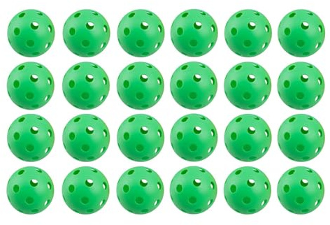 LEEMASING 24 pelotas de práctica de béisbol de plástico, bolas huecas de entrenamiento de sóftbol para entrenamiento, fiesta temática deportiva (verde)