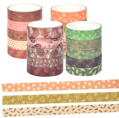 Alyxen 20 Rollos Cinta Adhesiva Decorativa,Pegatinas Decorativas,Cinta Adhesiva Washi Tape,Pegatinas Scrapbooking,Para Álbumes De Recortes,Journal, Decorar Regalos