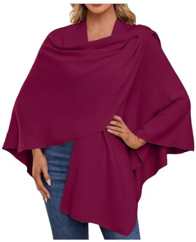 Scialle Elegante Donna Cerimonia Invernale, Poncho Invernale Donna Con Scialle Poncho Mantello Ispessita Caldo Di Grandi Dimensioni Sciarpa Calda Sciarpa Vintage Poncho Mantello Per Casa E Inverno