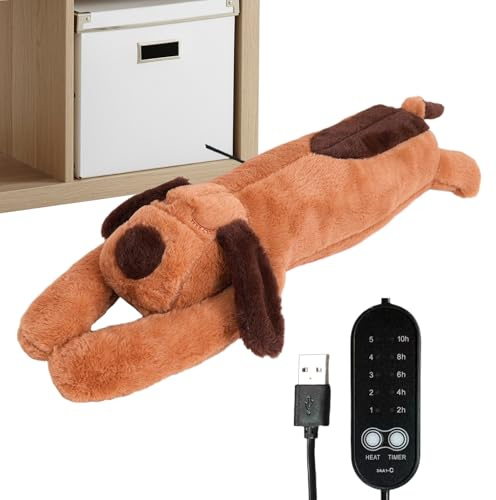 Yidueace Kuscheltier Wärmekissen - Elektrisch Aufwärmbarer Niedlicher Hunde-Plüsch,USB Kuscheltier Mit Automatischer Abschaltung & Regulierbarer Temperatur | Für Bauch, Rücken, Schultern,