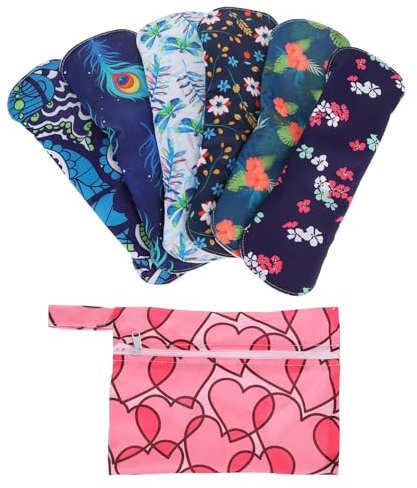 Menstruationsbinde aus Bambusfaser Waschbare 7 Stück-pack für Frauen | Wiederverwendbar und Hautfreundlich, Tragbar für Unterwegs, Umweltfreundliches Design Zufällige Farbe