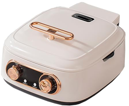 Padella Elettrica, Padella Elettrica con Coperchio, Padellas Elettricas a Doppia Piastra, per Padelle Elettriche per Barbecue Shabu(White)
