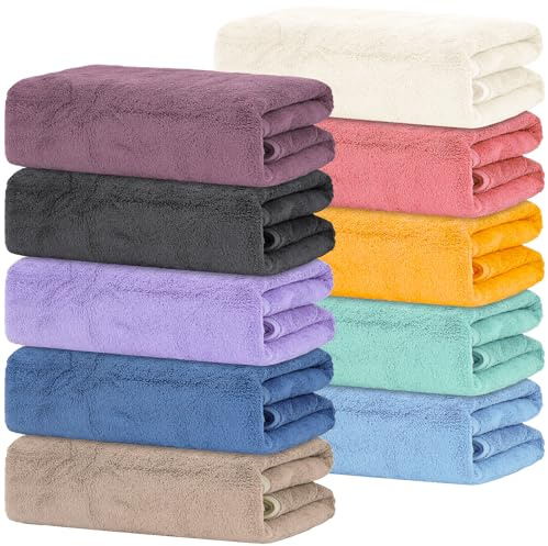 HFZCV 10 Stück Badetuch-Set, 140 x 70 cm Weiches Badetuch Set, Hochsaugfähige Mikrofaser-Handtücher für Körper, Schnell Trocknend, Mikrofaser Badetücher für Yoga, Spa, Fitness, Sport