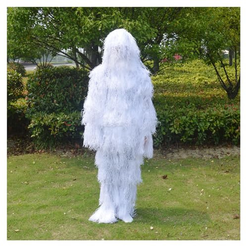 GreatRise 3D Ghillie Tarnanzug Camouflage Anzug 4-teilige Set mit Tasche Jagdbekleidung Woodland Tarnkleidung Scharfschützenanzug für Jagd Verdeckt Fotografie Halloween Hoax