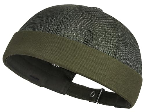 Cappello cap Uomo Moda Mesh,Cappello Uomo Senza Visiera Casual,Berretto Unisex Estivi in Rete Senza Tesa,Cappello Uomo Classico Regolabile Marinaio