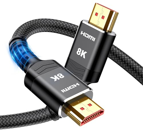 Snowkids 8K 4K HDMI 2.1 Cable 5M, 48Gbps Ultra High Speed HDMI Cable, Black | 8K@60Hz HDMI Lead, 4K@120Hz, eARC HDR10 4:4:4| 21:9, HDCP 2.2/2.3, 3D, VRR, Ethernet, for Latest game console/TV/HDTV/Blu-ray