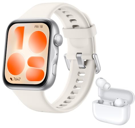 HUAWEI Watch FIT 5 Smartwatch+FreeBuds SE 4 Weiß, GPS, 1,82″ Display, Sportuhr mit Schlaftracker, NFC-Zahlung, Sturzerkennung, Gesundheitsmanagement, Bis zu 10 Tage Akku, 100+ Workouts, Weiß