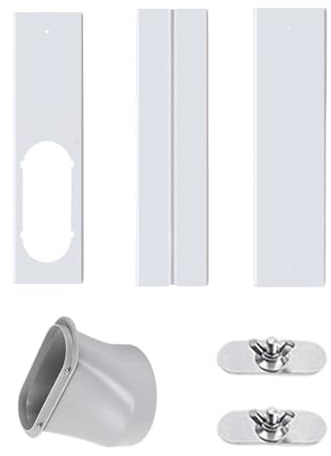 Kit d'étanchéité de fenêtre pour climatisation mobile, volet orientable en PVC avec adaptateur de tuyau de 15 cm, tuyau d'évacuation pour fenêtre à volet roulant et fenêtre coulissante，A：One Size