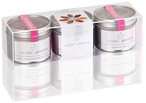 Zauber der Gewürze Italia amore Trio Gewürze Geschenkset | Gewürze Set mit 3 italienischen Gewürzen in Premiumqualität, als Geschenk für Hobbyköche & Genießer, 130 g