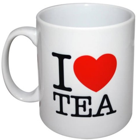 I Love Tea Mug, Red Love Heart
