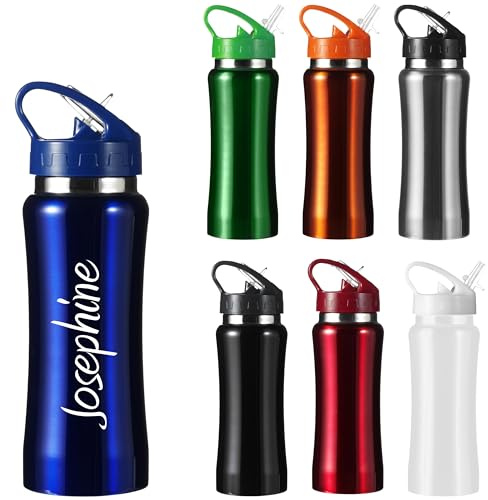 Schmalz Edelstahl Trinkflasche mit Gravur Isolierflasche Wandern Camping Outdoor graviert (blau)