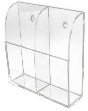 Caja de soporte, caja de almacenamiento de acrílico con montaje de pared para mandos a distancia de TV y aire acondicionado (caja doble)