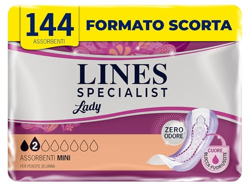 Lines Specialist productos Compresas para incontinencia – 8 Paquetes de 18 unidades)
