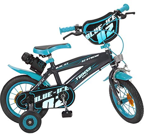 Kinderfahrrad Blue Ice 12 Zoll mit Stützrädern Trinkflasche 3-5 Jahre