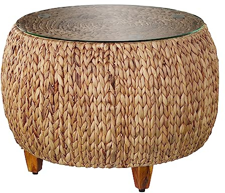 SEI Furniture Jokobe Round Water Hyacinth Cocktail Table, Natural