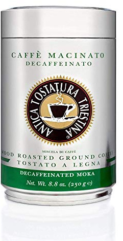 Caffè Decaffeinato, macinato per Moka, Tostato a Legna, Antica Tostatura Triestina, 1 barattolo da 250g