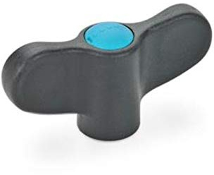 ELESA-Flügelmutter, Edelstahl, Durchmesser 63mm, M10, blau