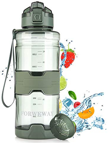 FORWEWAY Borraccia Acqua,Bottiglia Sportiva 1,5 Litri Borracce A Prova di Perdite Senza BPA Borraccia Plastica con Filtro per Bambini,Scuola,Campeggio,Ciclismo,Bici