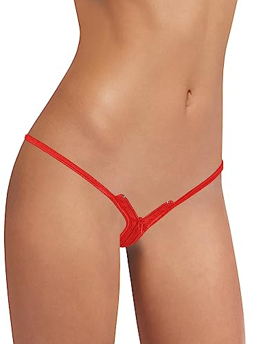 Sohimary 420 Dam Mini Stringtrosa Dragkedja XS S M 32 34 36 38 Röd