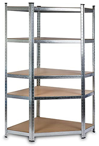 Humberg Lagerregal Regale Abstellraum Eckregal Steckregal Kellerregal Werkstattregal Schwerlastregal 2in1 180x90x40cm mit 5 Böden Maximale Belastung 500 KG