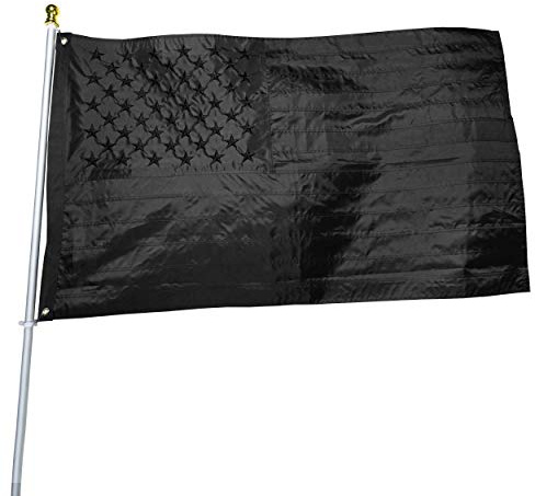 Schwarze amerikanische Flagge, 90 x 152 cm, robuste US-Flagge aus Nylon, bestickte Sterne, genähte Streifen, UV-Schutz, perfekt für den Außenbereich, ohne Stange)