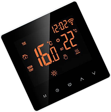 Kavolet Wi-Fi Smart Thermostat, Digitale Temperaturregler, APP Control LCD-Display-Touchscreen, Woche Programmierbare Elektrische Fußbodenheizung Thermostat für Home School Office Hotel 16A