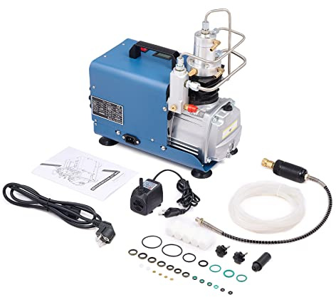 CREWORKS elektrisk luftkompressor, 30MPA 4500PSI, PCP-pump, 300 bar högtrycksluftkompressorpump (ej justerbart tryck)