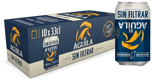 El Águila Sin Filtrar Cerveza Lager Especial Pack Lata, 12 x 33cl