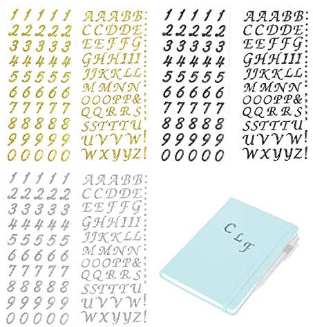 6 Stück Alphanumerische Aufkleber, Bunte Geschenk-Buchstaben, Selbstklebend für Scrapbook, Basteln, Grußkarten, Abschlusskappen